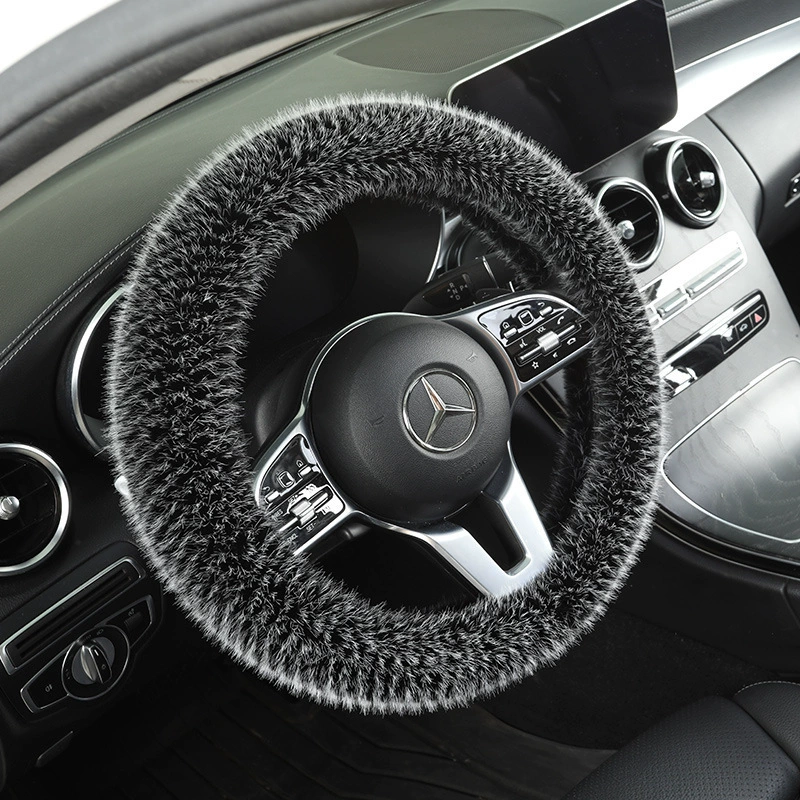 2025 set of winter long-haired mink car winter steering wheel