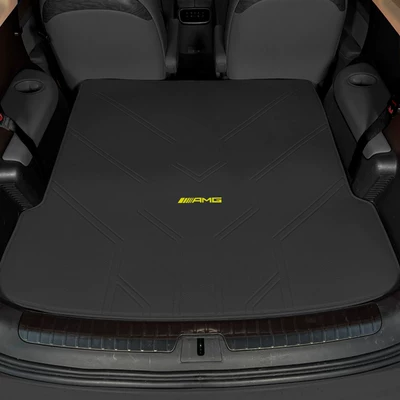 Trunk Mat, of Mercedes-Benz Amg Gt50 Trunk - pure-cowhide-classic-black-amg-embroidered-yellow-label-high-quality-recommended-mercedes-benz-amg-gt