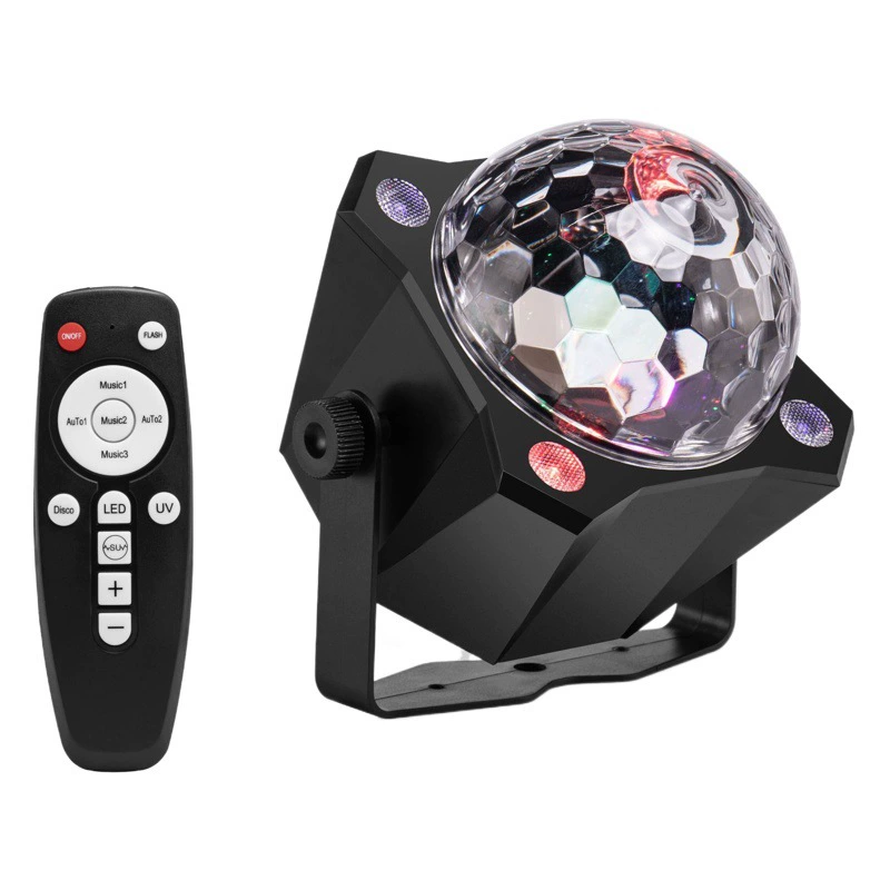 Трансграничный новый светодиодный фиолетовый свет, сценический свет, стробоскопическое управление звуком, красочный светодиодный мини-светильник для атмосферы сцены, волшебный шар, свет