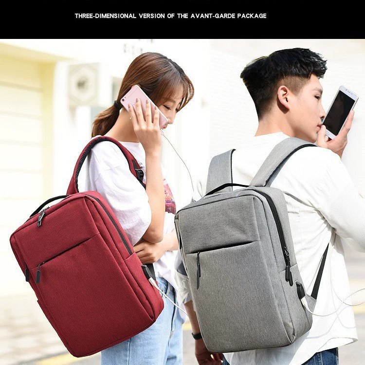 Простой рюкзак для трансграничной поставки, мужская сумка для компьютера с зарядкой через USB, повседневный деловой рюкзак большой емкости для ноутбука