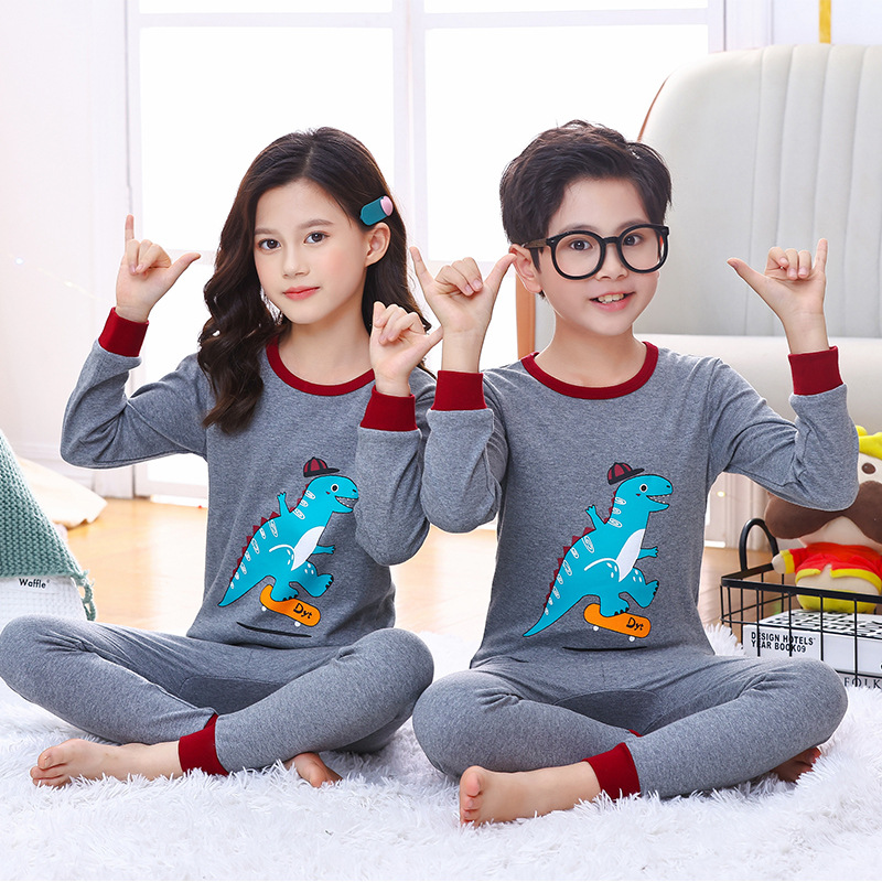 Ropa de otoño para niños nuevos pantalones largos traje de algodón puro niños medianos y grandes niños niñas bebé moda ropa para niños ropa interior a juego 4