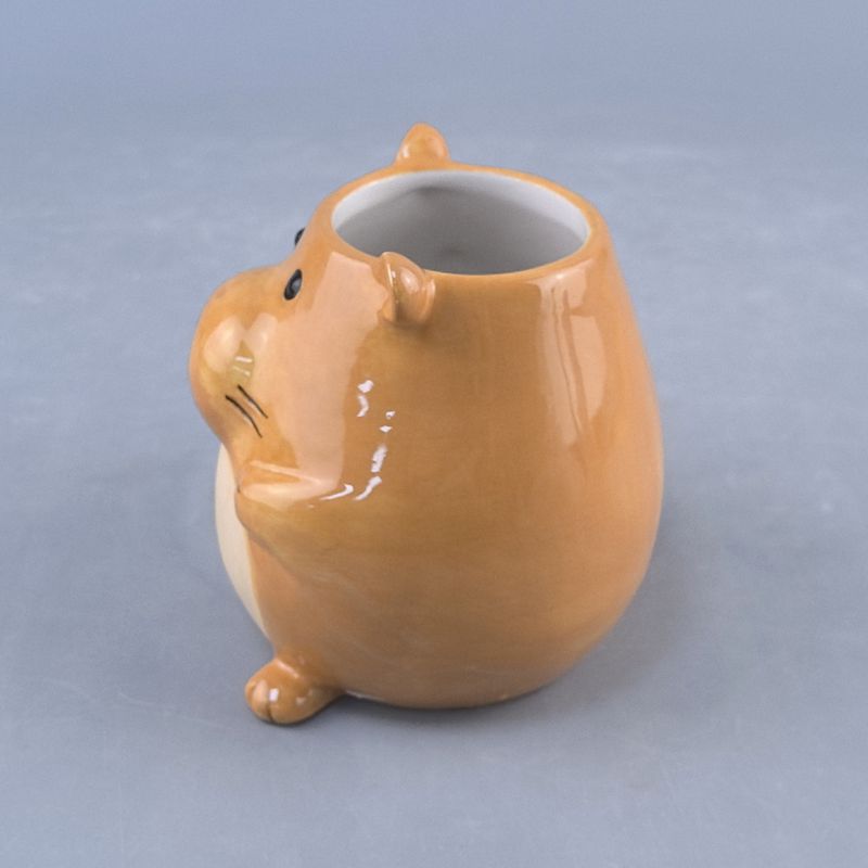 Copies creativas de dibujos animados tazas de agua conejillo de indias tazas de cerámica sin tapa taza de desayuno casero