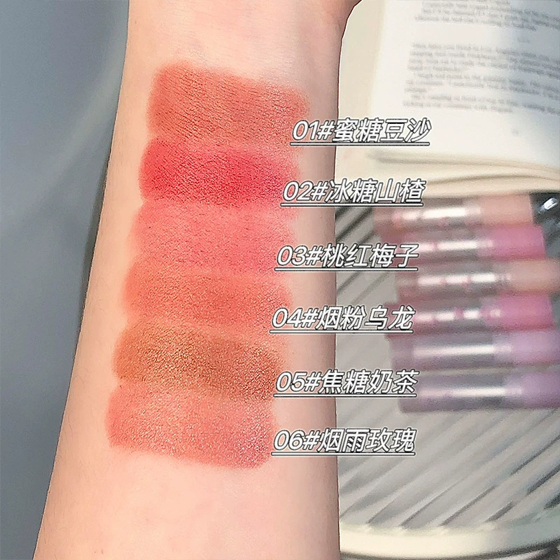 Lipstick, matte lip balm, lip gloss, translucent shading