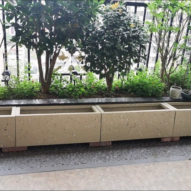 Cement flower pots, rectangular balcony flower pots, rectangular trough planters, rectangular flower boxes, cement planters, municipal flower boxes