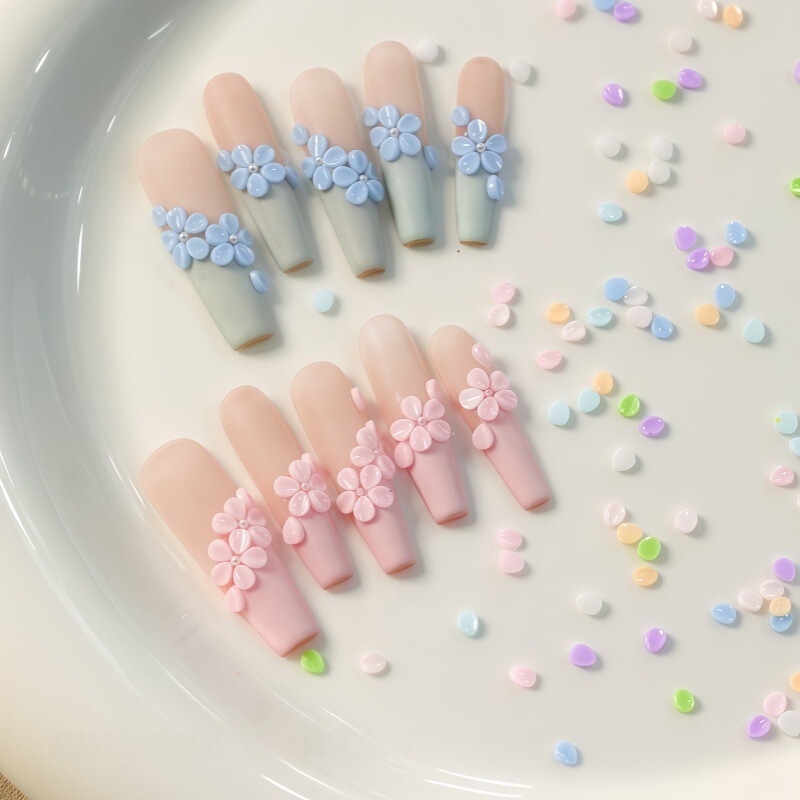 Petal Nail Art Jewelry Material Package Colorfulful Splicing Small Flower Macaron Imitation Carved Flower Wearable Nail DIY Nail Diamond Petal Nail Art Jewelry Material Package Colorfulful Splicing Small Flower Macaron Imitation Carved Flower Wearable Nail DIY Nail Diamond