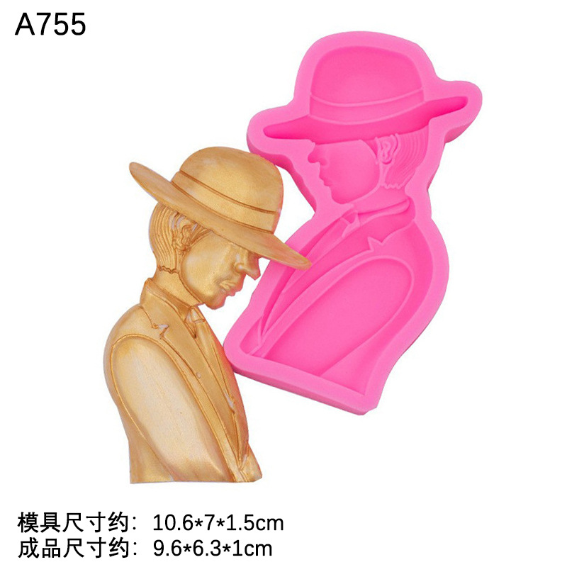 Sombrero niños y niñas silicona molde DIY jabón hecho a mano aromaterapia vela decoración para hornear fondant de chocolate