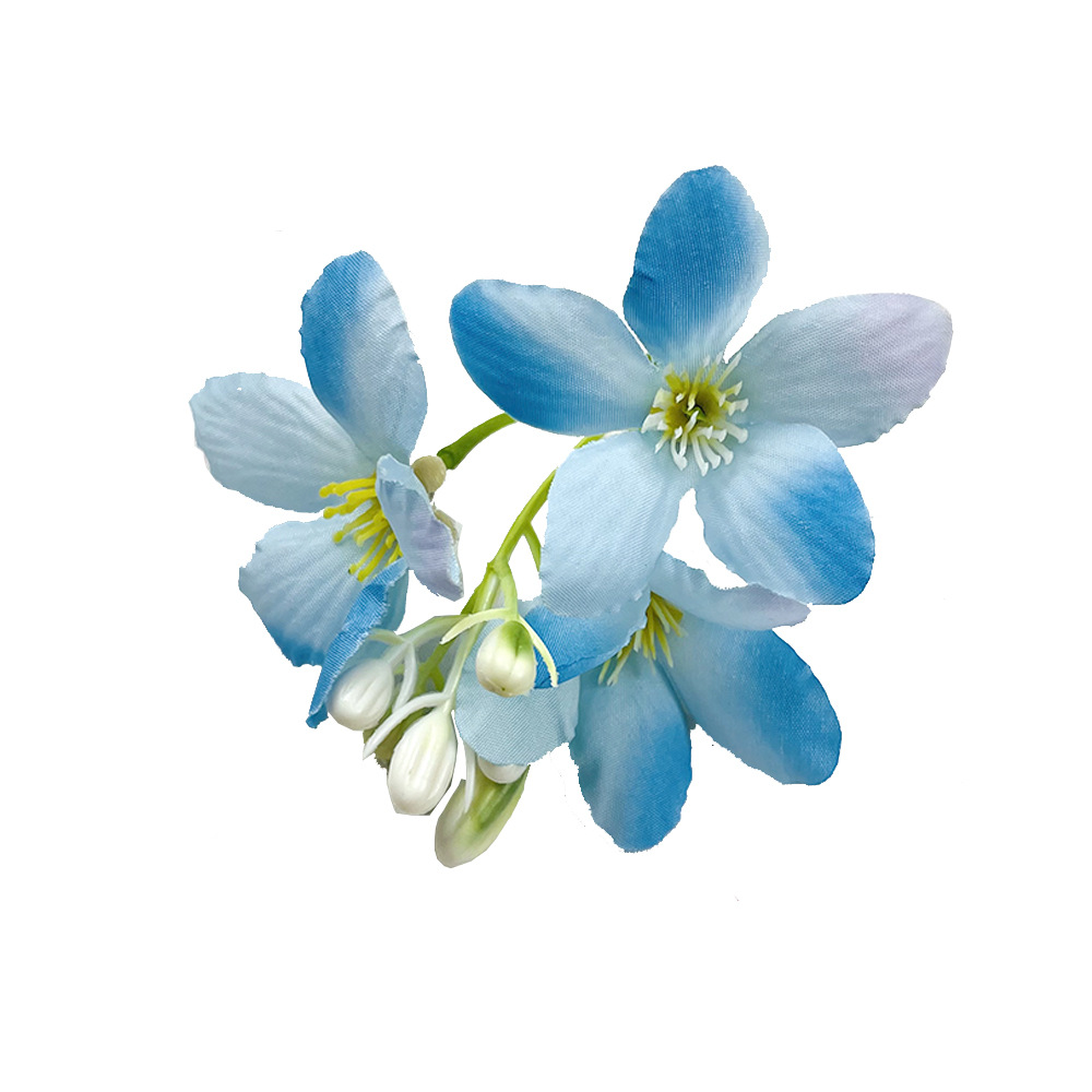 Simulación de 3 hortenas Begonia cadena de flores DIY hecha a mano toque de cabeza pinza de material accesorios paquete de decoración de fotografía del hogar