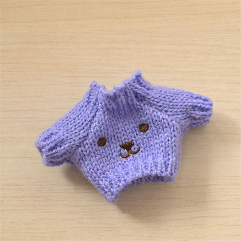 Venta caliente perro cabeza 14cm muñeco de peluche suéter colección de accesorios de ropa rabu ropa spot al por mayor