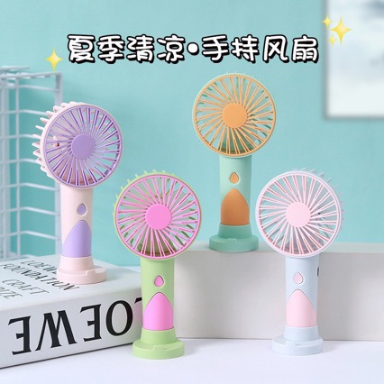 Mini ventilador portátil de color macarron con base, carga usb, pequeño ventilador de escritorio portátil regalo de verano image 1