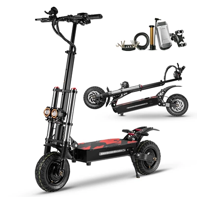 Cross-border exclusive supply of 6000W high-power off-road dual-drive electric scooter, portable foldable two-wheel electric scooter