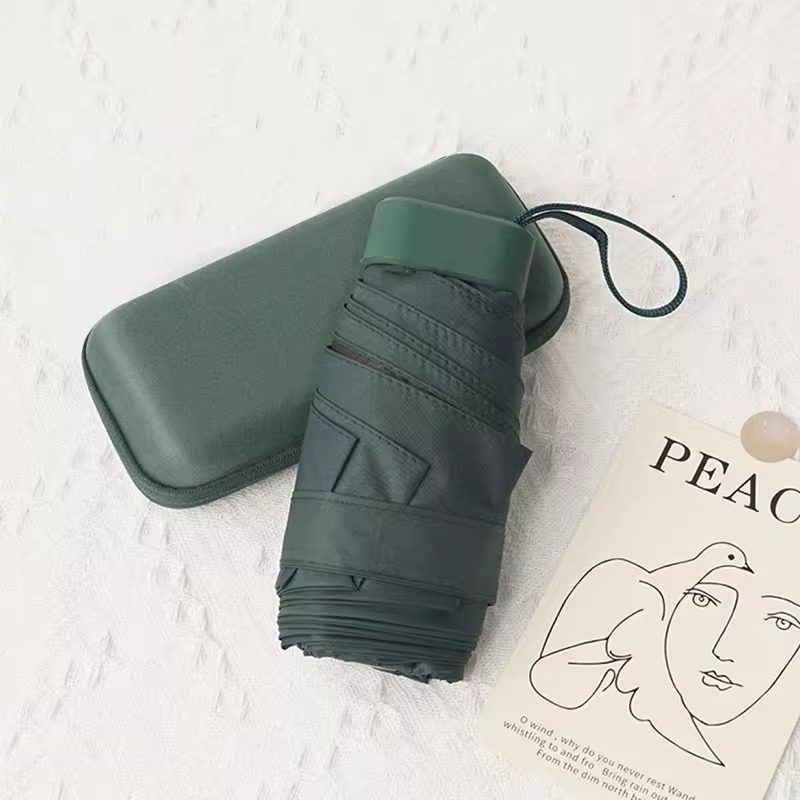 Luz natural de vinilo ligera con paraguas portátiles de protección solar UV lluvia cápsula de doble propósito con paraguas de seis plegadas