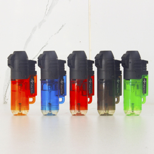 Automatic Pop-Up Lid Buckle Portable Disposable Plastic Round Machine Direct-Flame Lighter BY009 Simple High-Firepower Lighter