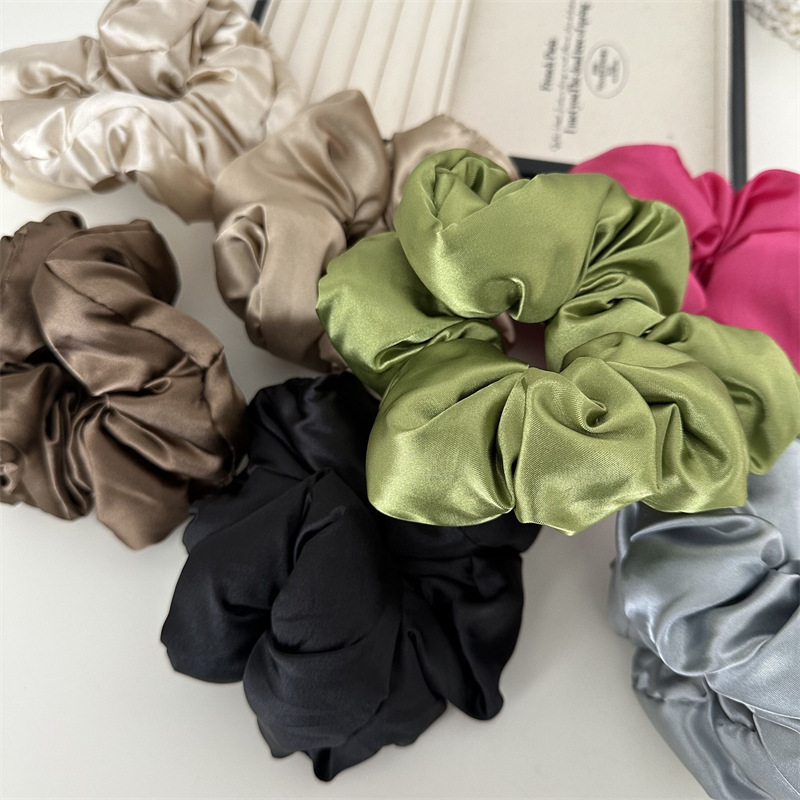 Vintage Style Solid Color Cloth Hair Tie display picture 8