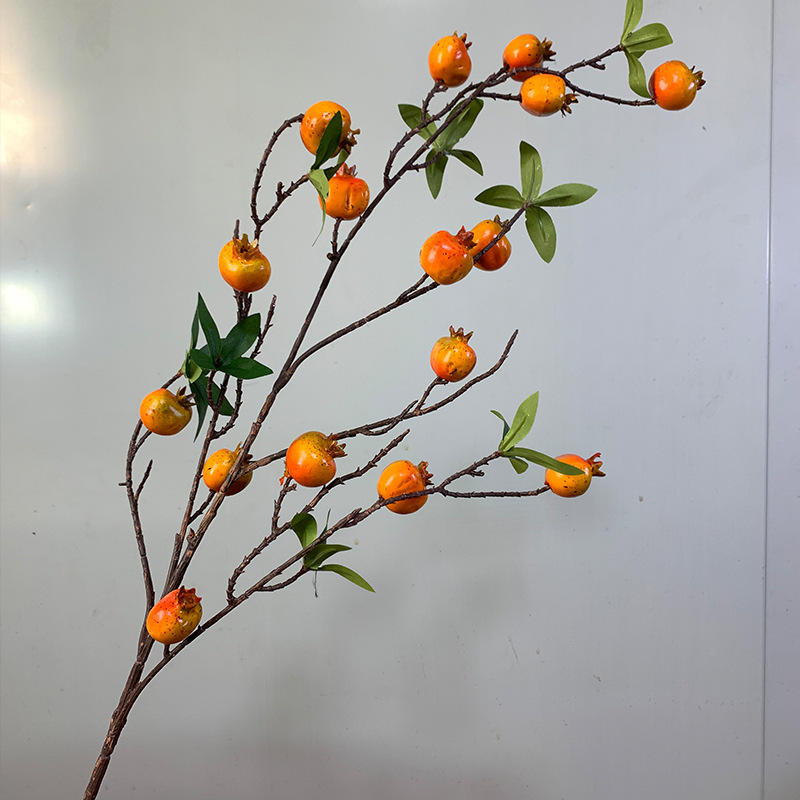 シミュレーションベリー帯霜柿枝家庭装飾植物装飾果実枝泡果実シミュレーション柿|undefined