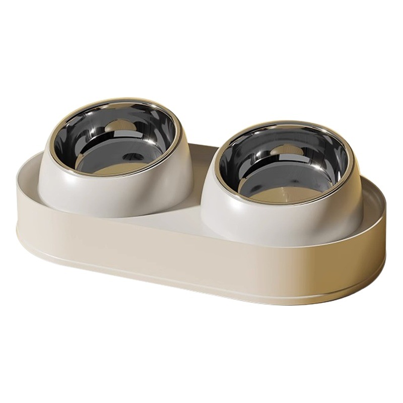 Transfronterizo a prueba de fugas de cerámica doble tazón perro tazón de alimentación de acero inoxidable gato tazón de fuente de comida para mascotas suministros de peluche