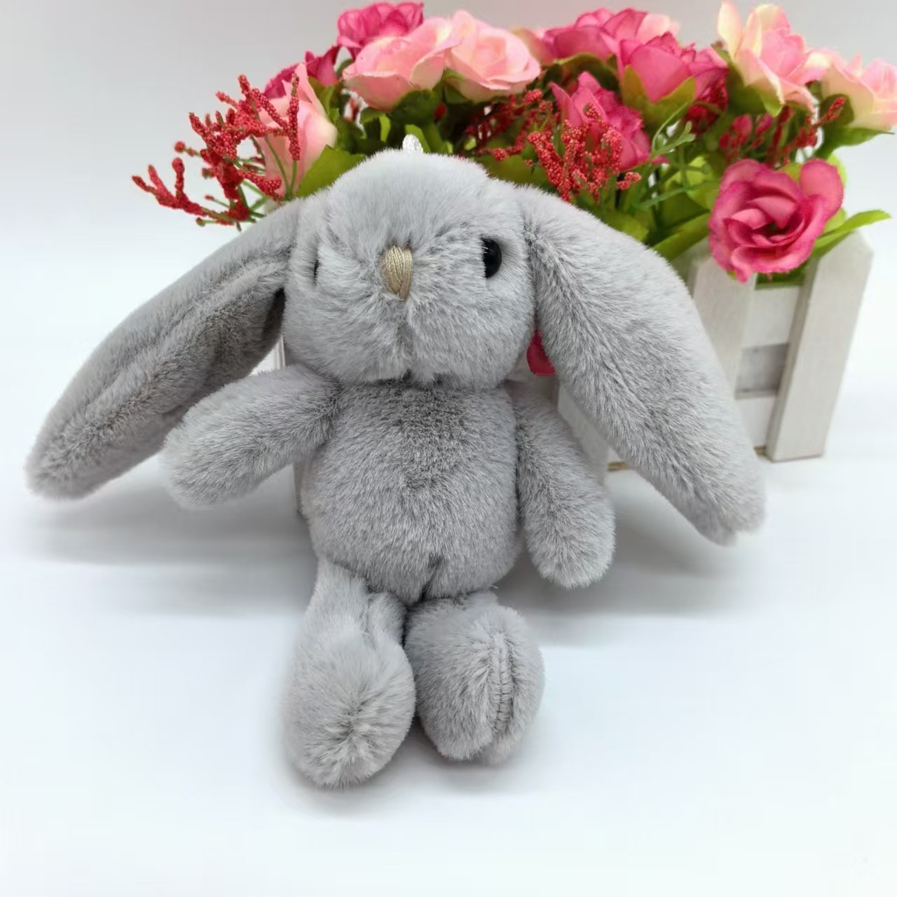 跨境小红书爆款韩版长耳兔毛绒玩偶包包挂饰网红抓娃娃机玩偶批发