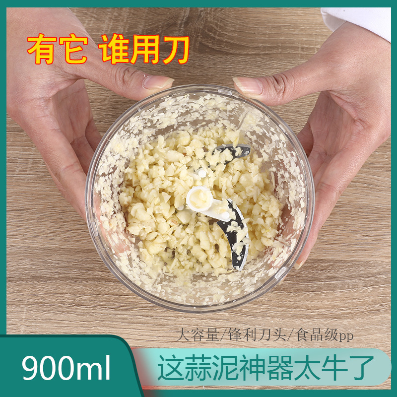 Artefactor de pasta de ajo grande de cocina, picadora de carne manual, cortador de verduras, artefacto de pasta de ajo y ajo para el hogar, triturador multifuncional
