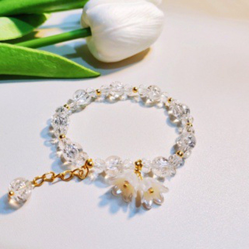 S017-Pulsera Lirio de los Valles Blanco#SZ-185