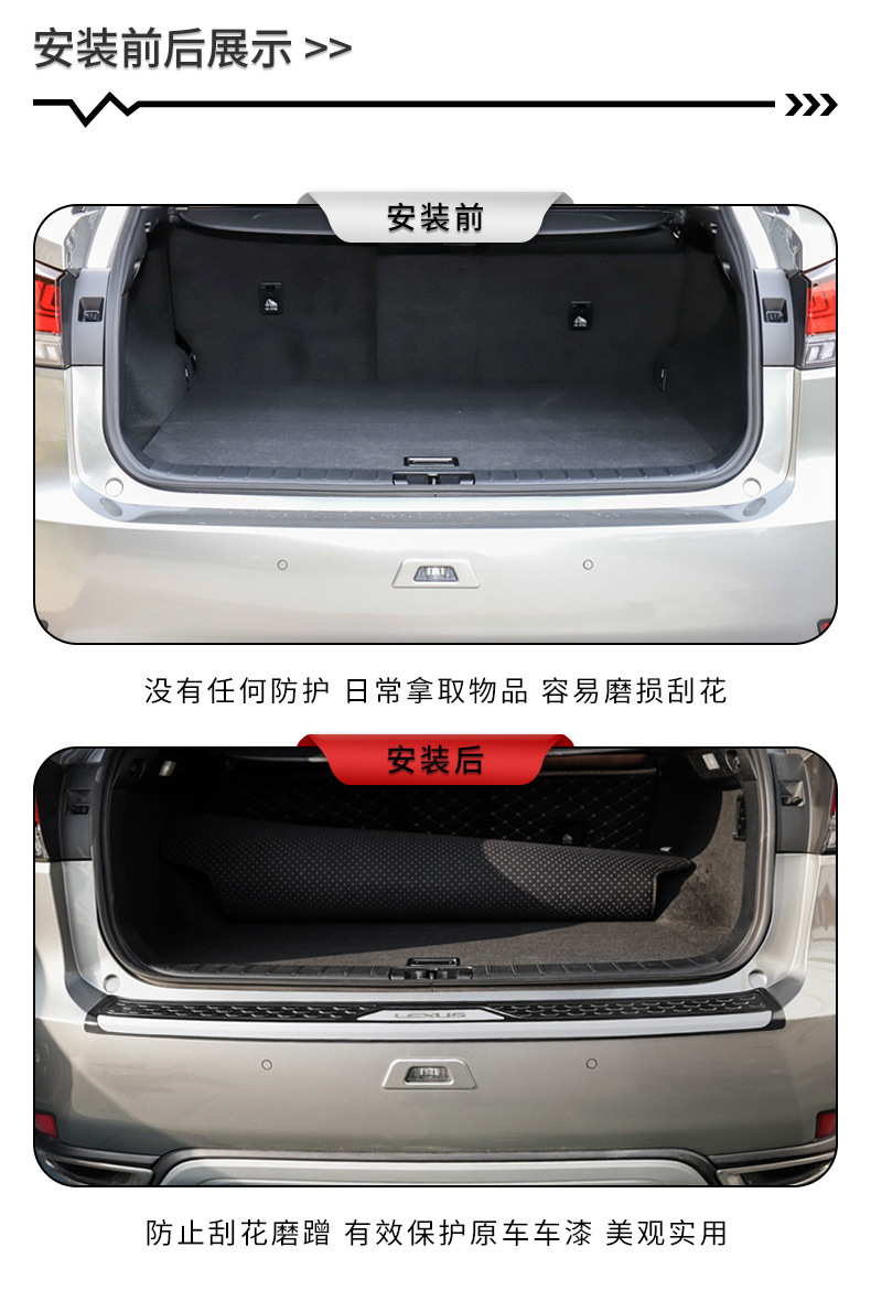 Tixinrui Is Suitable for Lexus Rx Rear Guard Car Trunk Outer Guard Special Modification Accessories