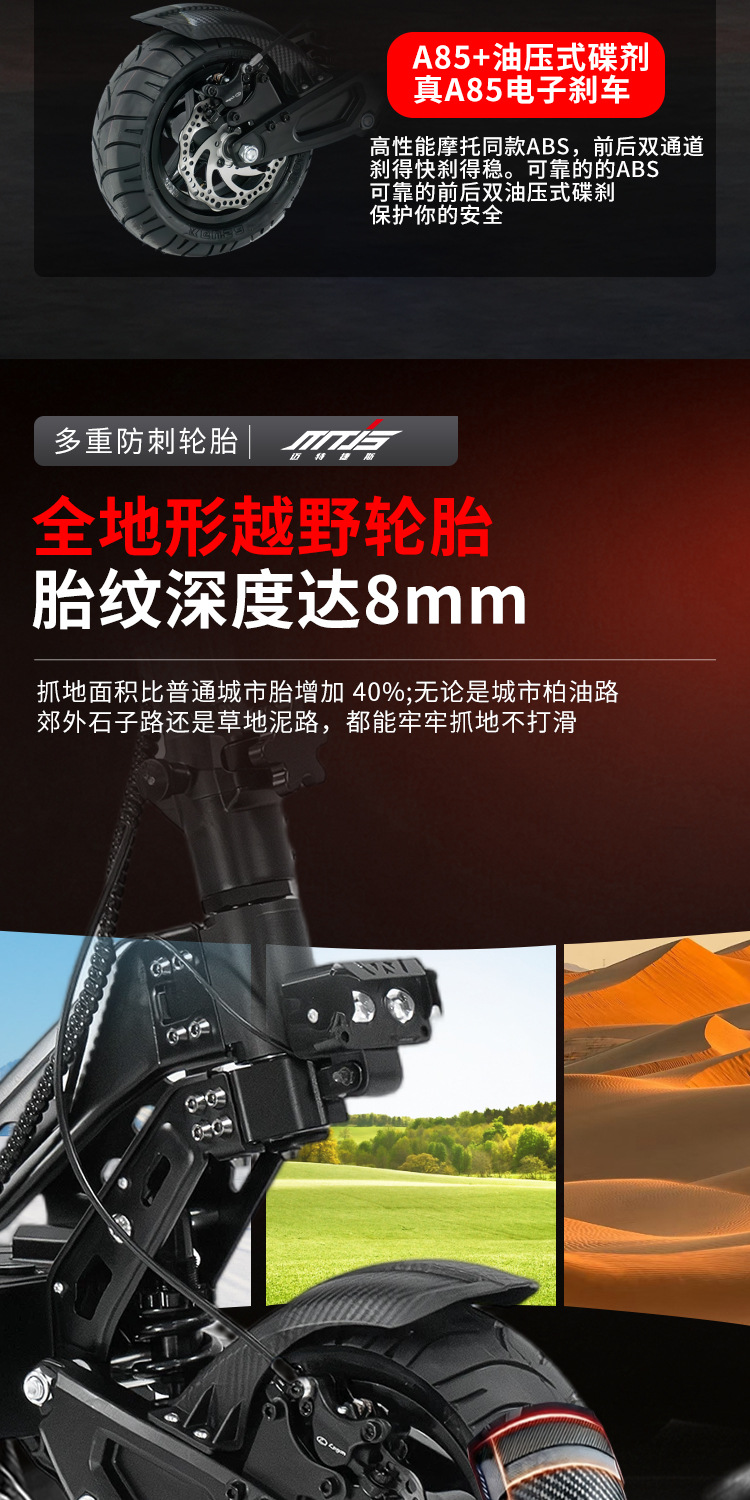 BOYUEDA Foldable Electric Scooter 1600W Off-Road Adult Portable App Smart Electric Scooter