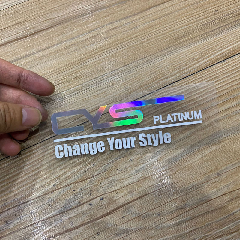 Personalizado colorido láser coche pegatinas coche trasero vidrio publicidad pegatinas puro texto ahueca hacia fuera hermoso