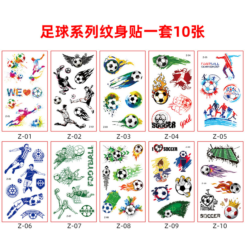 25 新しいサッカータトゥーステッカーワールドカップイベントファンクラブイベントパーティー子供の漫画一時的なステッカー|undefined