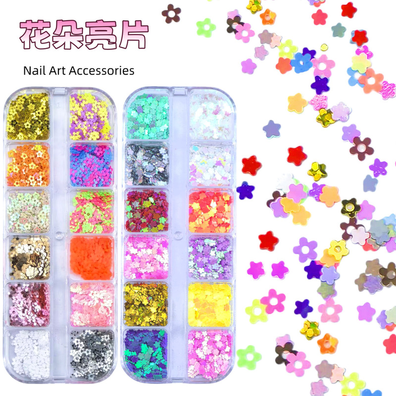 New Nail Art Sequins, Holographic Flower Sequins, Plum Blossom Fantasy Butterfly Pearls, Ultra-Thin Sequins Nail Art Accessories