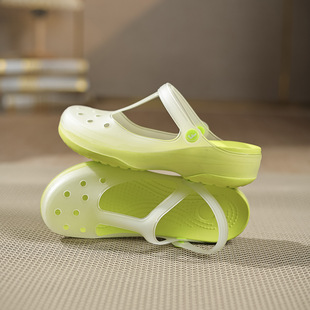 Croc Shoes Women's Non-Slip Garden Slippers Nurse Shoes Thick-Soled Jelly Beach Sandals Flats Women's Shoes Large Size Plastic