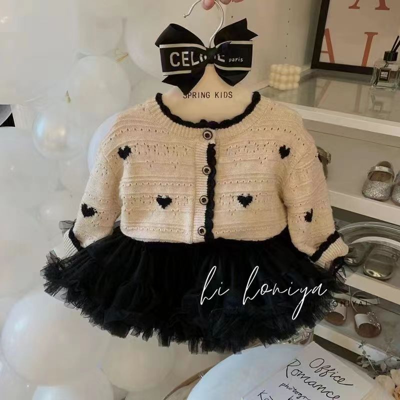 女孩春季上衣韩版女童洋气镂空开衫小香风宝宝针织衫毛衣外套