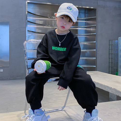 Children's clothing, boys' spring suit, spring and autumn 2024 new style, spring trendy brand clothes for middle and large children, fashionable and popular on the street