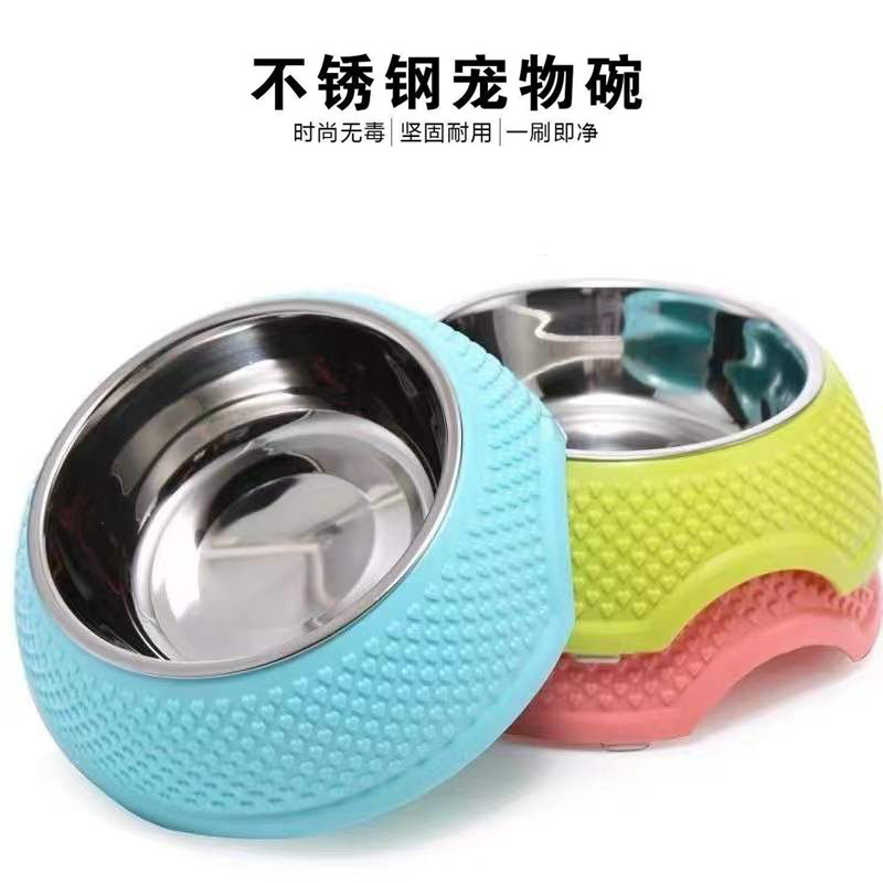 Suministros para mascotas perro comida tazón de acero inoxidable perro placa perro tazón vajilla Teddy gato perro universal vajilla tazón de arroz