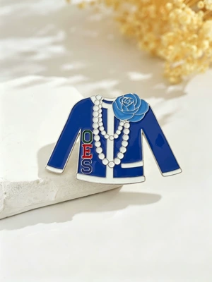 European and American Sisterhood 1908 Brooch in Pink and Green Design, Suitable for Daily Wear, Vintage Style Clothing Pin (Yaxa sancaqları) - blue