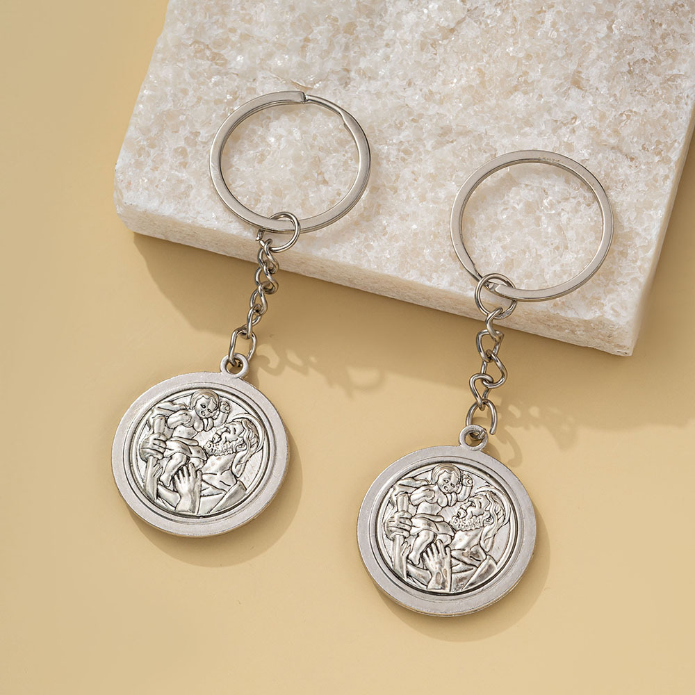 Cruz de aleación esfera redonda cruz de comercio exterior mayorista suministro de llaveras fundición a presión accesorios de automóviles