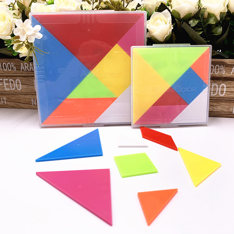 Tangram Teaching Aids for Primary School Students, First Grade Tangram Intellectual Puzzle Games, Kindergarten Early Education Learning Aids
