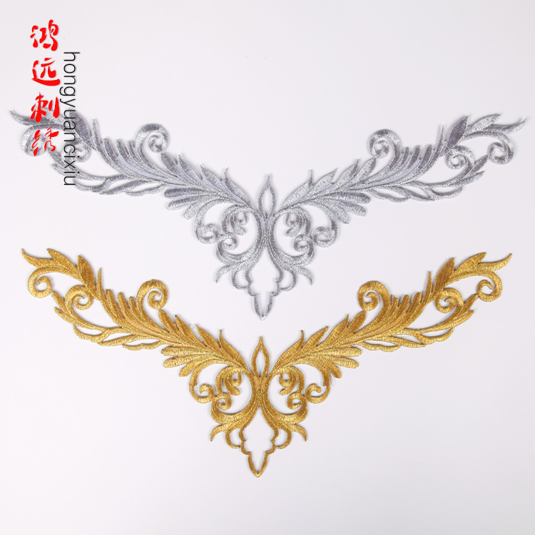 古装戏曲民族演出服装绣花贴片贴布补丁贴刺绣图案布贴DIY烫花