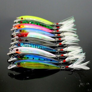 Simulation fake bait laser fake bait 9cm7g set Mino Luya bait fish bait MI094