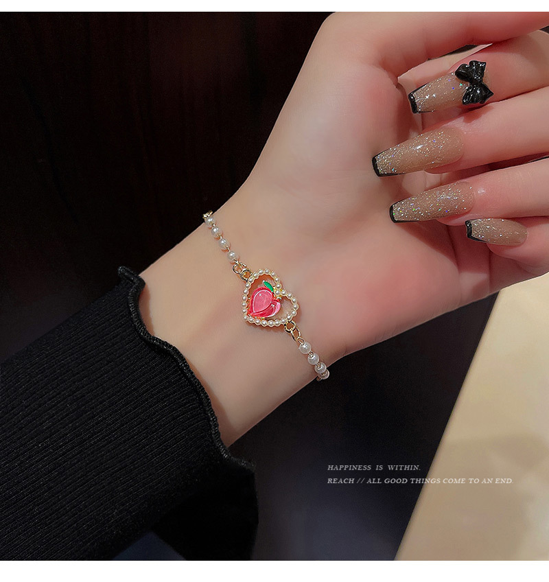 Sweet Peach Alloy Plating Artificial Pearls Women's Bracelets display picture 5