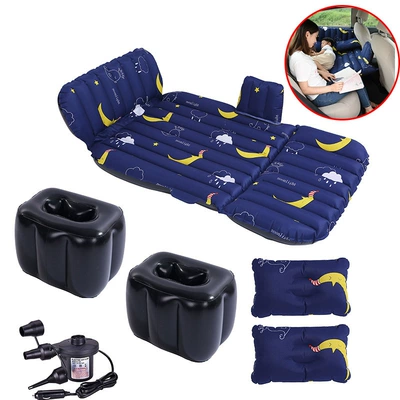 Vehicle-mounted inflatable bed | Children's Sleeping Car Folding - 37-points-oxford-color-blue