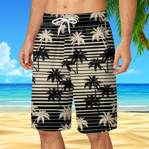 Men's Summer Beach Shorts with 3D Digital Printing for Sports, Casual, and Vacation