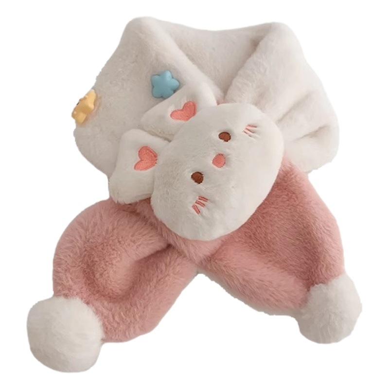 Children's Scarf Autumn and Winter Boys and Girls Korean Style Cute Super Cute Baby Baby Plush Warm Neck Neck Sleeve
