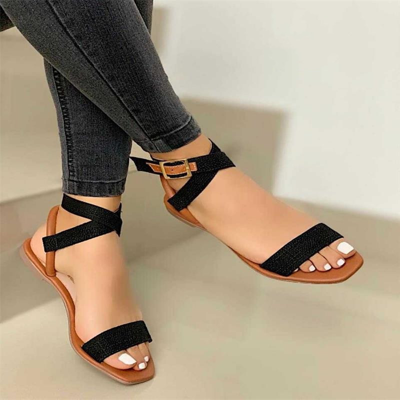 Size Summer Plus Shoes 2022 New Ankle Wrap Outdoor Belt Buckle Sandals Women's Slippers_voghion.com