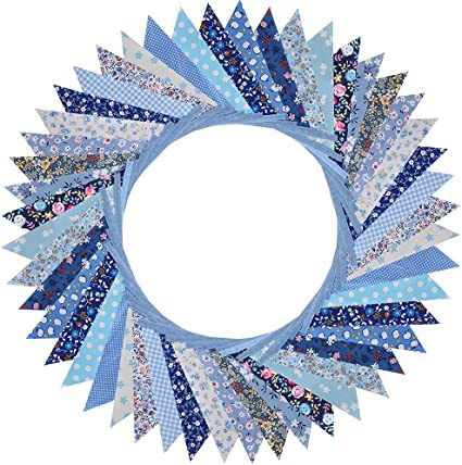 Nueva Bandera de triángulo de algodón decoración de fiesta de cumpleaños papel colorido bandera del Día de los niños Bandera de algodón bandera colgante bandera del jardín