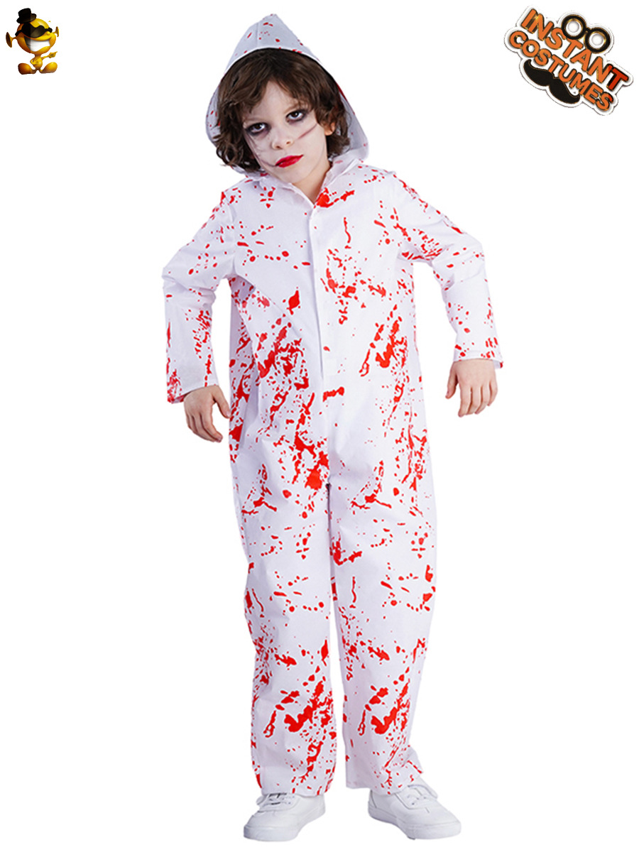 Mono sangriento del niño pequeño Halloween mascarada traje de terror mono sangriento Cosplay