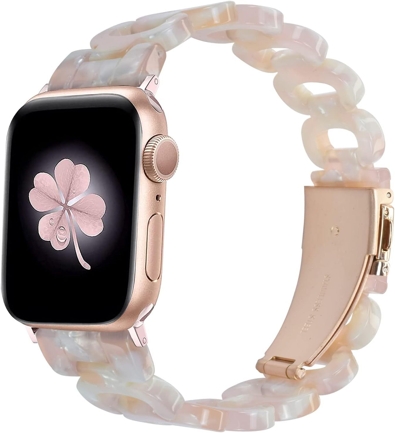 Apple watchアップル腕時計バンドリング樹脂バンドiwatch876レディースブレスレットチェーン22mm