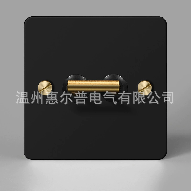 Mounted black retro switch key, light panel stainless steel