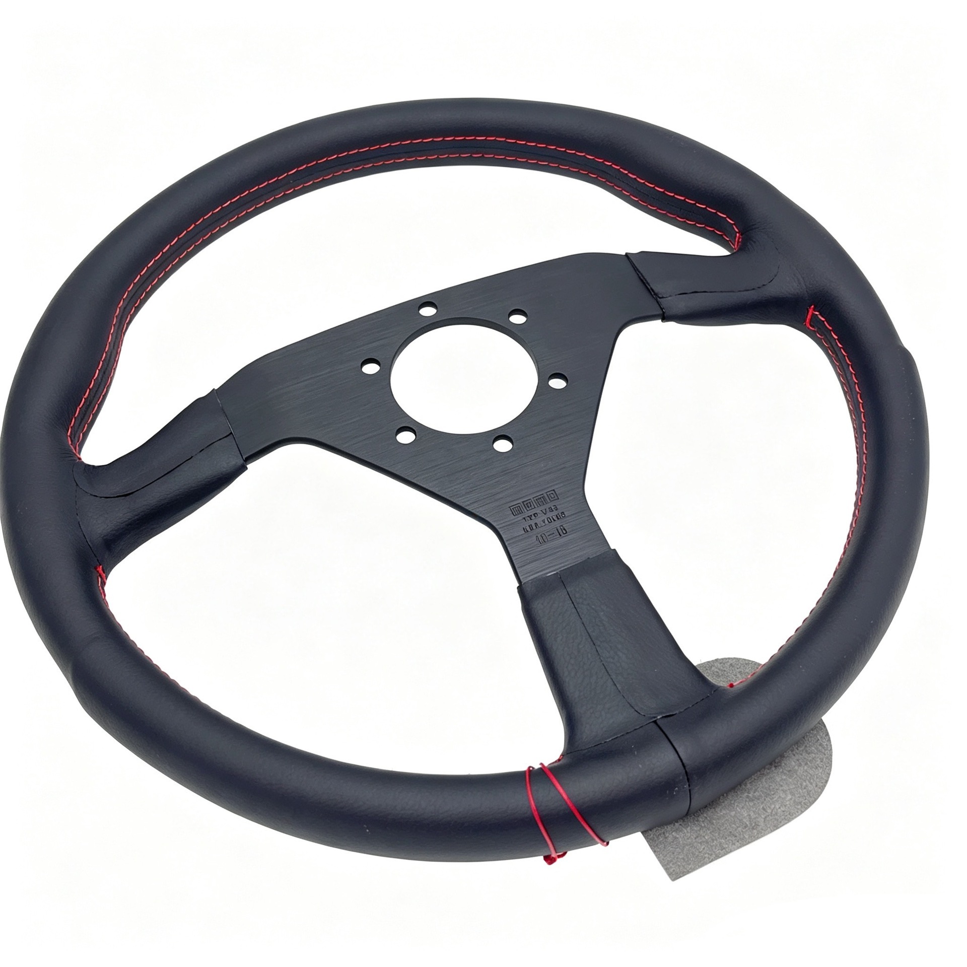 14inch Modified genuine leather car steering wheel V1 flat double-line 5mm thickened bracket drift racing steering wheel