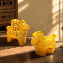 乐喵马上有钱摆件吉祥物招财马存钱罐工艺品陶瓷马年礼品