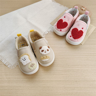 Japanese new birthday City children's soft-soled canvas shoes baby toddler shoes spring cartoon boys and girls shoes