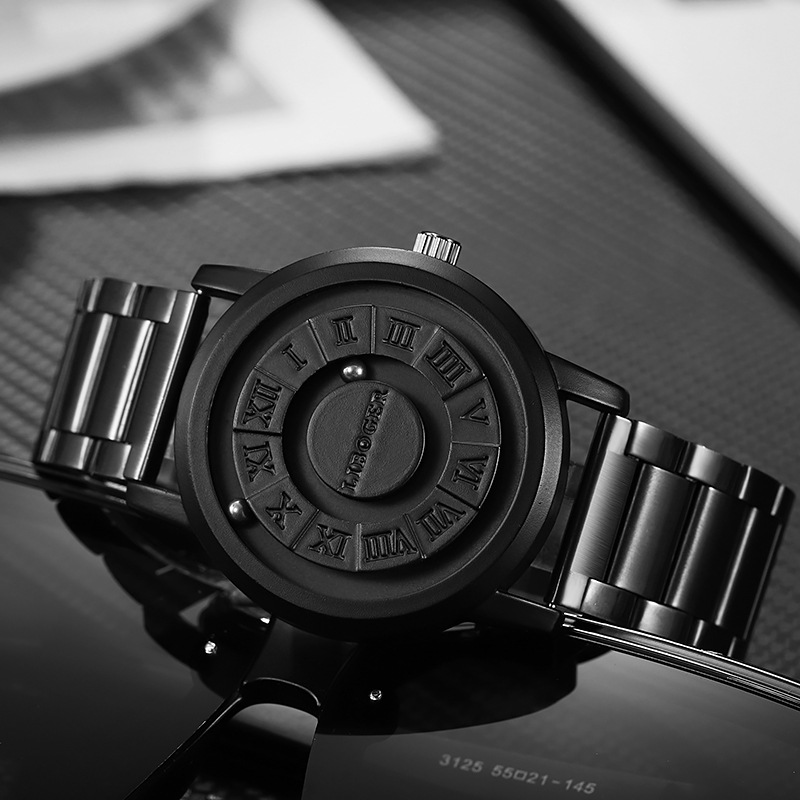 Magnetic Ball Men's Personalized Creative Watch Trendy Black Technology Cool Concept Frameless Design Wholesale Wristwatch