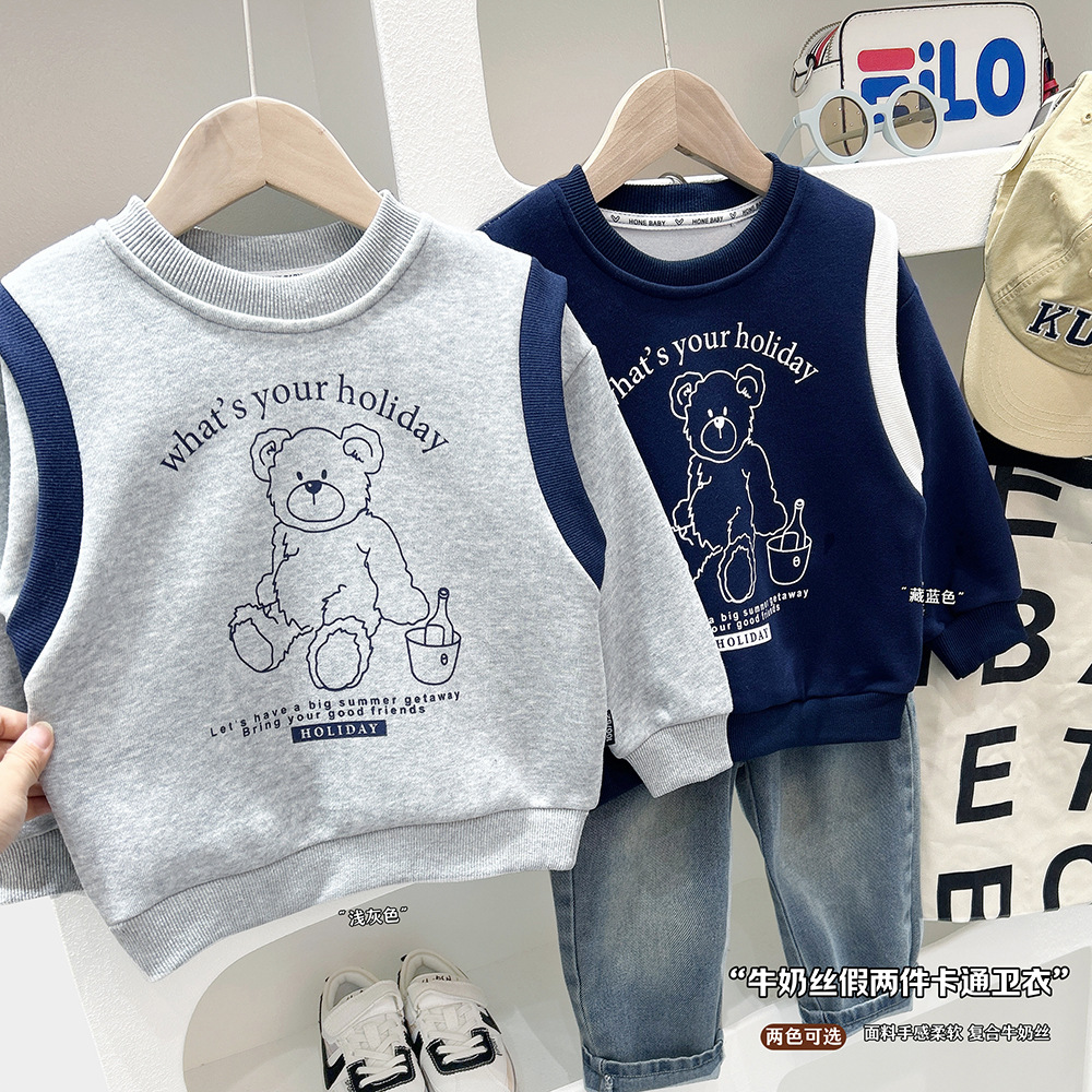 Cartoon autumn children's demi-season sweatshirt for boys